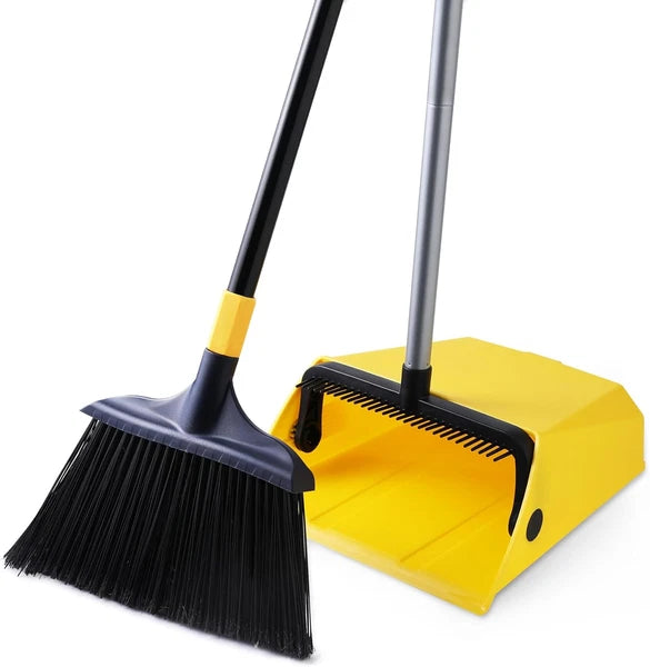 Heavy Duty Broom and Dustpan Set with Comb Commercial Outdoor Indoor for Courtya
