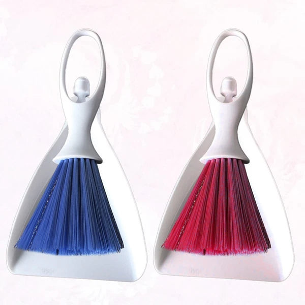 2 Sets Desktop Broom Portable Dustpan Brush Counter Cleaner Cleaning Utensils
