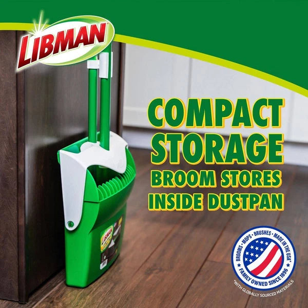 12 In. Lobby Broom and Dust Pan Set (2-Pack)