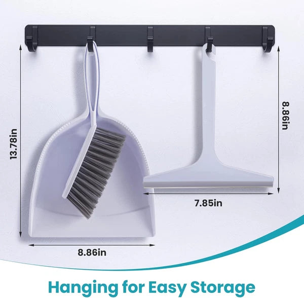 Dustpan and Brush Set for pet, Handheld Broom White