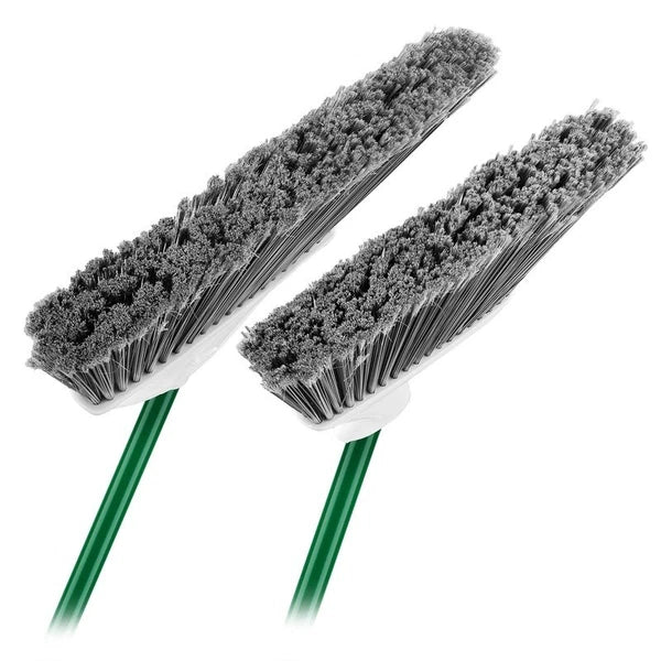 Angle Broom Dustpan Set Indoor Outdoor Cleaning Tools 2 Brooms 2 Dustpans New