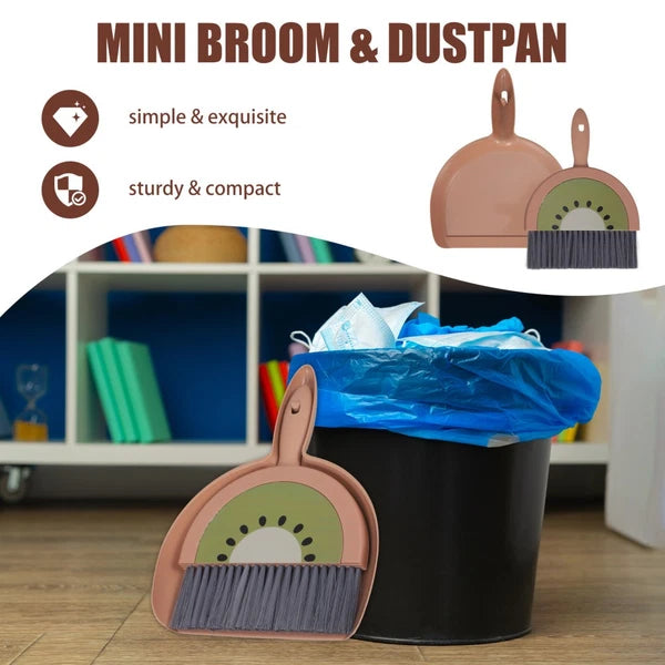 Mini Broom Set Dad Office Brooms for Sweeping Indoor Dustpan and