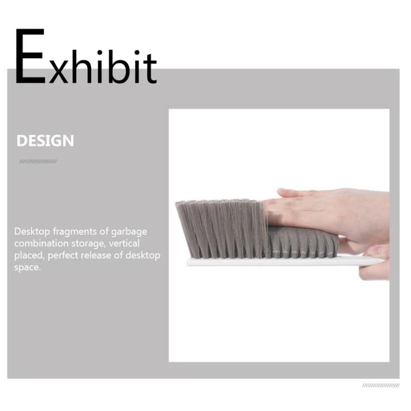 1 Set Desktop Cleaning Broom Mini Dustpan Household Pet Cleaning Supply (White)