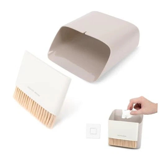 Small Broom and Dustpan Set, Portable Hand Whisk Broom Brush, Mini Hanging Gray