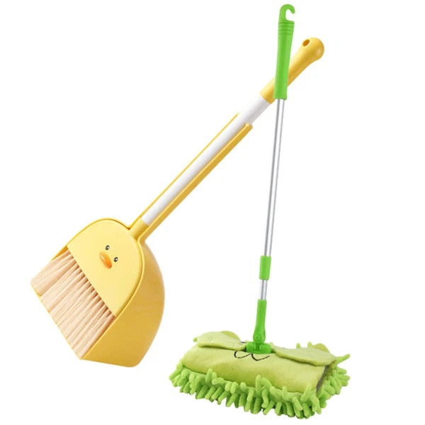 Children Cleaning Sweeping Play Set Kids Mop Broom Dustpan Home Cleaning Supply